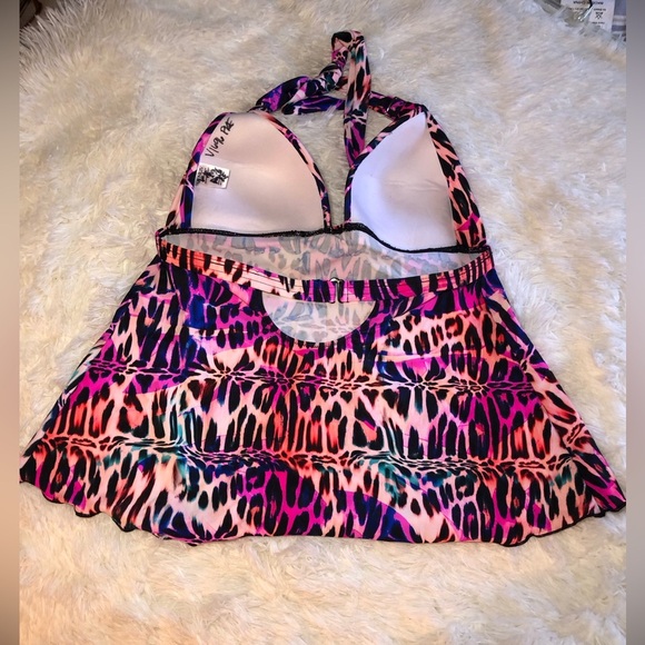 VENUS Hot Pink and Black Animal print Bikini a Tankini Swimwear size 4 NWOT - Picture 15 of 16